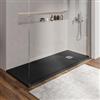DEGHI Piatto doccia 80 X 160 cm effetto pietra riducibile nero - Nalos