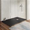 DEGHI Piatto doccia 90 X 140 cm effetto pietra riducibile nero - Nalos