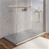 DEGHI Piatto doccia 80 X 140 cm effetto pietra riducibile grigio - Nalos