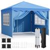 LIFERUN Gazebo 3x3,Gazebi Pieghevole con Oxford 420D,Tenda Giardino Pieghevole,Impermeabile,Tenda per Feste,Tenda Gazebo con 4 Pareti Laterali,Padiglione Giardino Protezione UV 50+,Per il Campeggio (Blu)