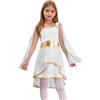 Freebily Toga Dea Greca Bambina Vestito da Festa Dea Romana e Greca Atena Abito Danza Contemporanea Lirica Vestito da Imperatrice Abito da Festa di Carnevale Halloween Bianco 5-6 anni