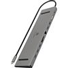ICY BOX Docking Station USB-C (11-in-1) con 2x HDMI & 1x VGA, 3x USB 3.0 HUB, Alimentazione 100W, Gigabit Ethernet, DisplayLink, Dock Universale, IB-DK2106-C