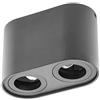 GTV SLV SENSO DUO ALUM - Plafoniera 83 x 165 x 110, IP20, max 50 W, rotonda, colore: Nero