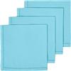 Homescapes Set di 4 tovaglioli in tessuto, 45 x 45 cm, 100% cotone, blu/azzurro