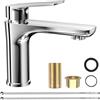 WinGluge Miscelatore Monocomando per Lavabo Bagno con Tubo Flessibile, Cromo