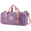 Vllcsla Borsa Sportiva Uomo Donna, 28L, Borsone Palestra Donna con Scomparto Scarpe, Tasca Bagnata, Borsa Palestra Leggero Impermeabile, Borse da Viaggio Fine Settimana, Pieghevoli, Rosa Grigio