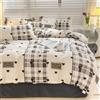 Odot Set Copripiumino 4 Pezzi, Set di Biancheria da Letto con Copripiumini, Lenzuola sopra e Federe, Set Biancheria da Letto Singolo Matrimoniale King (150x200cm,Amore Cuore)