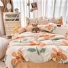 Odot Set Copripiumino 4 Pezzi, Set di Biancheria da Letto con Copripiumini, Lenzuola sopra e Federe, Set Biancheria da Letto Singolo Matrimoniale King (200x230cm,Fiori d'arancio)