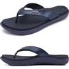 jiajiale Infradito Donna Moda Ortopediche Estive Comode Pelle Supporto Arco Plantare Flip Flop Doccia Spiaggia Piscina Aperte Mare Leggere Eleganti Ciabatte Antiscivolo Gomma Suole Blu Scuro EU42