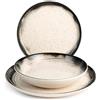 HH Lifestyle Servizio di Piatti da Tavola 18 Pezzi Marte Stoneware