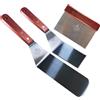 La Cuisine for life La Cuisine Set di 3 spatole per piastra SS Set di strumenti per barbecue raschietto per cibo per grill teppanyaki tortine pancake pesce, 2 spatole SS 1 tritatutto/raschietto con manico in