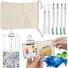 BigKing Set Mini Tavolozza Acquerelli da Viaggio con 1 Mini Tavolozza per Dipingere, 6 Pennelli Acquerello, 6 CM Quaderno per Schizzi, Borsa di Tela e Clip per Raccoglitore (Trasparente)