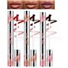 Prreal 3 pezzi Peel Off Lip Liner Stain, Lip Stain Peel Off Tattoo Lip Liner with Tweezer, Waterproof Long Lasting Lip Green, Highly Pigmented Matte Finish Lip Tint Stain Lipstick (01+02+04)