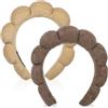 YUXIANLB Set Di 2 Fasce Per Capelli Da Spa Da Donna In Spugna Per Lavare Viso O Viso Per La Cura Della Pelle Per Il Trucco In Tessuto Di Spugna Accessorio Per Capelli Da Doccia (Caffè Marrone)