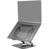Mars Gaming MARSGAMING MA-RSN, Supporto per Laptop e Tablet fino a 17, Regolazione in Altezza + Inclinazione + Rotazione 360º, Stand in Acciaio, Cuscinetti Antiscivolo, Design Pieghevole e Portatile, Nero
