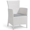Keter Poltrona da giardino iowa dining chair con cuscino colore bianco, 89x60x62 cm - keter