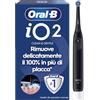Oral-B Spazzolino Elettrico iO 2 Nero, 1 Testine Di Ricambio, Spazzolino Elettrico Ricaricabile, Pulizia Denti Efficace, Sensore Di Pressione, Delicato Sulle Gengive
