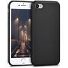 kwmobile Custodia Compatibile con Apple iPhone SE (2020/2022) / 8/7 Cover - Back Case Morbida - Protezione in Silicone TPU Effetto Metallizzato nero metallizzato