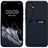 kwmobile Custodia Compatibile con Samsung Galaxy A55 5G Cover - Back Case Cellulare con Slot Porta Carte - Morbida in Silicone TPU blu scuro