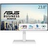 ASUS VA24EQSB-W Monitor Business 24, Full HD, IPS, 75 Hz, Tecnologia Adaptative-Sync a Basse Luci Blu Anti-Sfarfallio, Design Ergonomico Senza Cornice, Montabile a Parete, Bianco