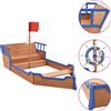 vidaXL Sabbiera Nave dei Pirati in Legno di Abete 190x94,5x101 cm