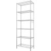 Himimi - 6 mensole, Scaffale da cucina, in metallo, con ganci laterali, cromato, 54 x 29 x 160 cm,argento