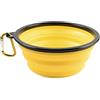 PhoneNatic 60014770 Ciotola pieghevole in silicone per cani e gatti con moschettone, XL, giallo, 1000 ml
