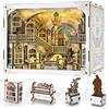 MiniCity Book Nook Kit, kit fai da te in miniatura per casa delle bambole in legno 3D, supporto per libri e libri, decorazione con luce LED per ragazzi e adulti (Library of Gods Max)