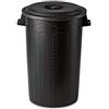Stefanplast Bidone Fusto Per Rifiuti Con Coperchio Plastica Nero e Maniglia 120 Lt 52x76cm