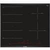 Bosch PXE675DC1E Piano Cottura a induzione 4 Fornelli 56 cm Nero, Acciaio inossidabile