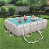 Bestway Piscina Fuori Terra con Telaio Portante Piscina Esterna da Giardino in PVC Rettangolare 282x196x84h cm con Pompa Filtrante da 1.249 Lt/h - 56629 Power SteelTM