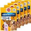 Pedigree Dentastix Chewy Chunx, Snack Dentale al Pollo per Cani Taglia Media e Grande, 5 Sacchetti da 68g