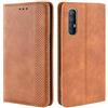 HualuBro Cover per Oppo Find X2 Neo, Flip Cover a Libro in Retro PU Pelle Magnetica Antiurto Case Portafoglio Custodia per Oppo Find X2 Neo Cover (Marrone)