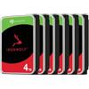 Seagate IronWolf ST4000VN006 - Confezione da 6 dischi rigidi interni, NAS HDD, 3,5 pollici, 5400 giri/min, CMR, 256 MB di cache, SATA 6 GB/s, colore: Argento