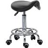Easycomfort Sgabello Regolabile in Altezza con 5 Ruote e Seduta Ergonomica Imbottita in Gommapiuma, 36.2x37.5x51-66 cm, Nero