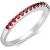LUXURY MILANO Anello veretta serena in argento con spinelli rossi