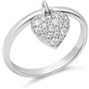 LUXURY MILANO Anello serena in argento cuore con zirconi