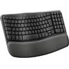 Logitech Wave Keys tastiera wireless ergonomica - Grafite, Layout ‎Francese AZERTY
