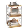 HOMCOM Mobiletto Scaffale per Soggiorno Cucina, Bagno 3 Ripiani Salvaspazio Legno 40x35x72.5cm