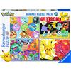 Ravensburger - Puzzle Pokémon, Collezione Bumper Pack 4X100, Idea Regalo per Bambini 5+ Anni, Gioco Educativo e Stimolante, 4 Puzzle da 100 Pezzi, 36x26 cm