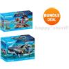 Playmobil Pirate Set 71793 Pirate with Shark and Set 71794 Pirate Raft nuovo ...