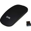 LINK LKMOS34 Mouse Wireless con Sensore Ottico e Ricevitore Usb Colore Nero con Batterie Ricaricabili Integrate Dpi 1600