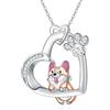 HOOHWE Corgi Collana Cucciolo Cane Collana In Argento Sterling 925 Ciondolo Corgi Cane Carino Animale Corgi Gioielli Per Le Donne Corgi Amanti, Argento sterling