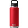YETI Rambler Bottle Chug, Vacuum Insulated Stainless Steel Bottle with Chug Cap, Rescue Red, 36 oz (1065 ml)