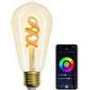 ANTELA Lampadina Intelligente Wifi 4,9W Vintage Edison ST64 | 16 Milioni di Colori, Compatibile Con Alexa/Google Home, timing, No Hub