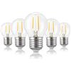 Hellum Lampadine di filamenti a LED base E27, 5 pezzi, 2W lampadina filamento LED sfera goccia, bianco caldo 2700K vintage lampada, chiaro 209105