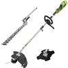 Greenworks Tagliabordi e Decespugliatore Elettrico 230V 1200W Taglio 40cm 2mm filo/coltello 5500 rpm GST1246 + Accessorio Tagliasiepi