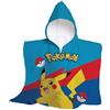 hermet, Telo Mare Con Cappuccio Pokemon, Poncho Mare Maxi da Bambino, 60x60 cm, Asciugamano da Spiaggia o Piscina, 100% Morbido Cotone