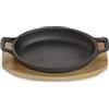 ECHTWERK Piatto da portata in ghisa, teglia con tagliere da portata, bistecchiera già cotta, adatto per forni, barbecue, barbecue e induzione, Big Edition, Ø 16,5 x 11 cm