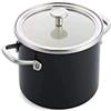 KitchenAid Steel Core Enamel Casseruola in acciaio smaltato, 20 cm/3,7 l, con coperchio, in smalto ingegnerizzato tedesco, a induzione, adatto al forno, lavabile in lavastoviglie, nero onice